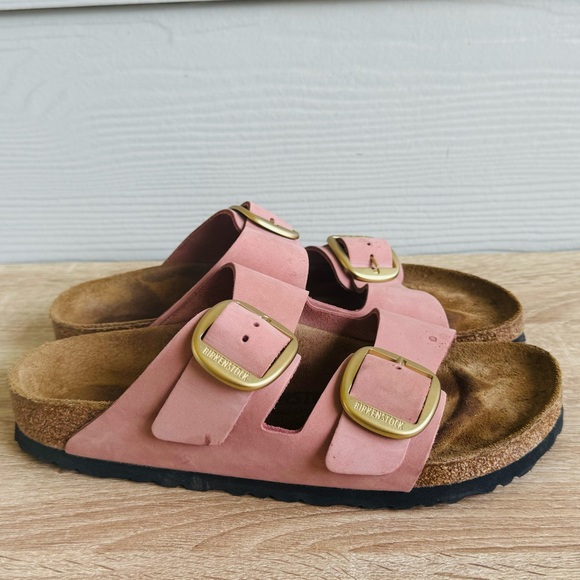 Birkenstock Women’s Leather Sliders Arizona Big Buckle Sandals - Picture 7 of 11